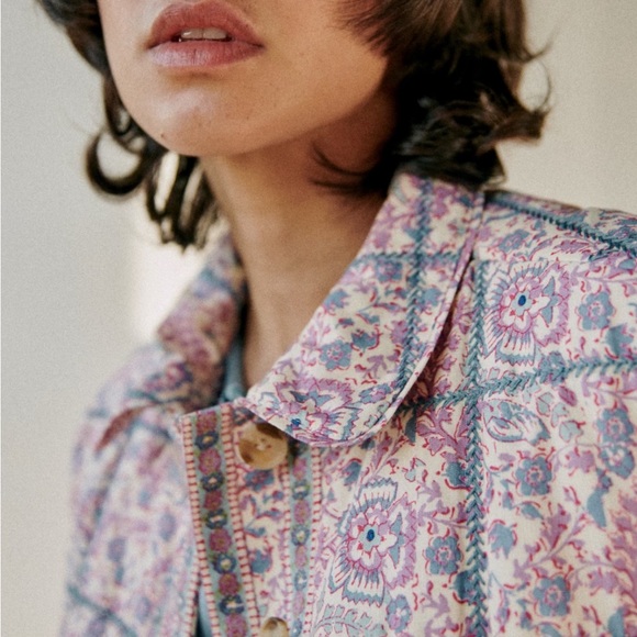 SOLD//Sézane x Sea NY RARE NWT William Jacket in Mixed Emilia Print Size 40/US 8 - Picture 3 of 6